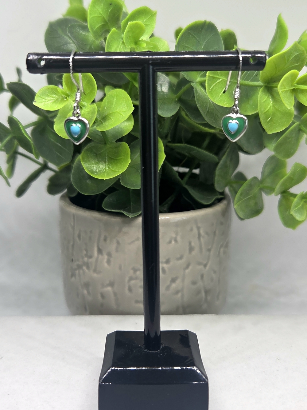 Turquoise Heart Drop Earrings